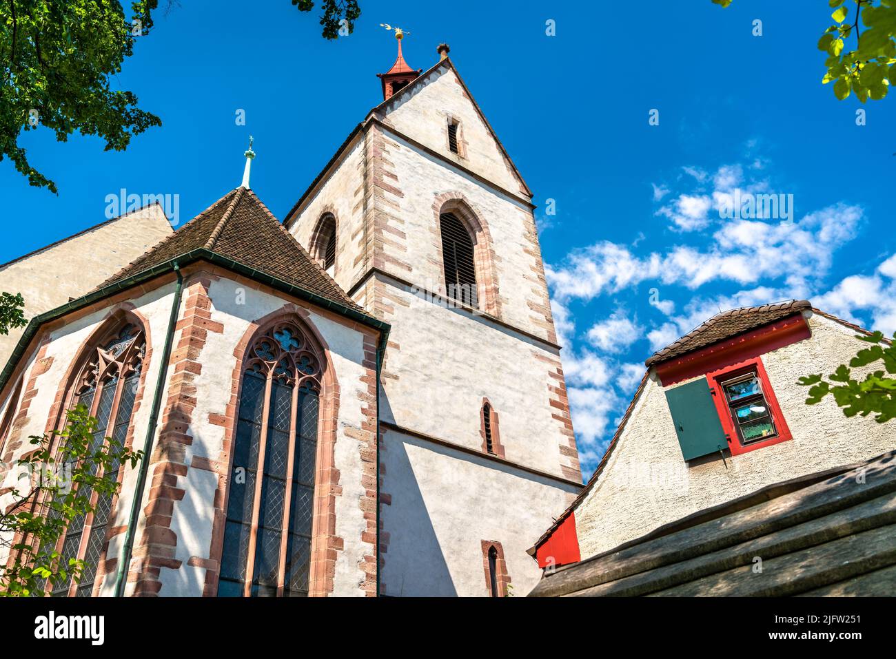La chiesa Leonhardskirche del Lohnhof a Basilea, Svizzera Foto Stock