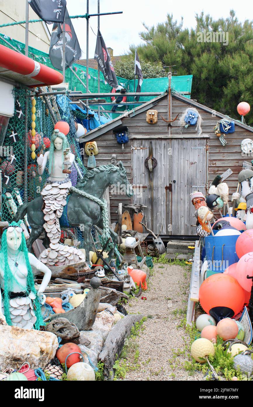 The Wreckers - bizzarro Porthleven Garden - Cornovaglia Foto Stock