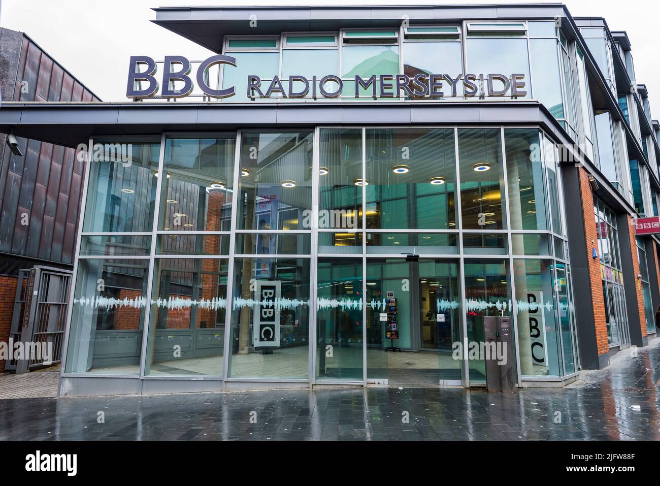BBC radio Merseyside edificio su Hanover Street. Liverpool, Merseyside, Lancashire, Inghilterra, Regno Unito Foto Stock