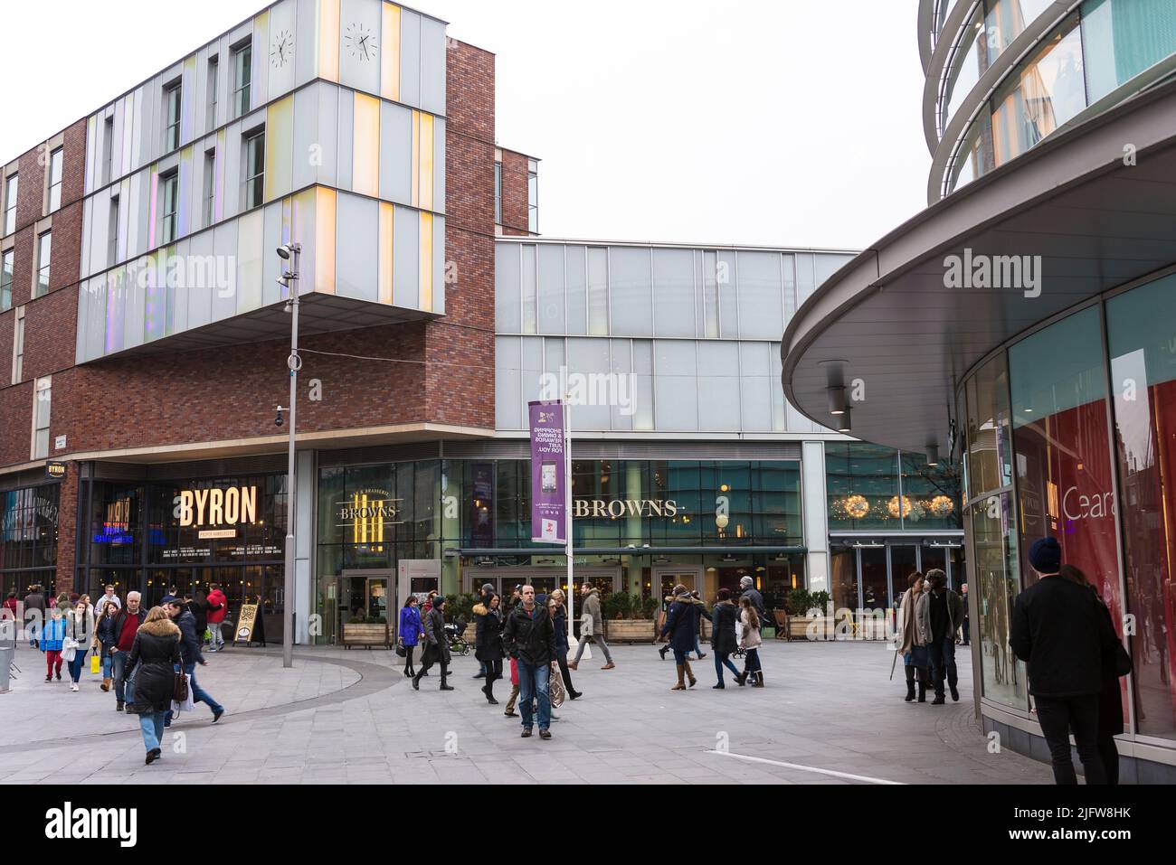 Liverpool ONE è il più grande centro commerciale all'aperto del Regno Unito. Liverpool, Merseyside, Lancashire, Inghilterra, Regno Unito Foto Stock