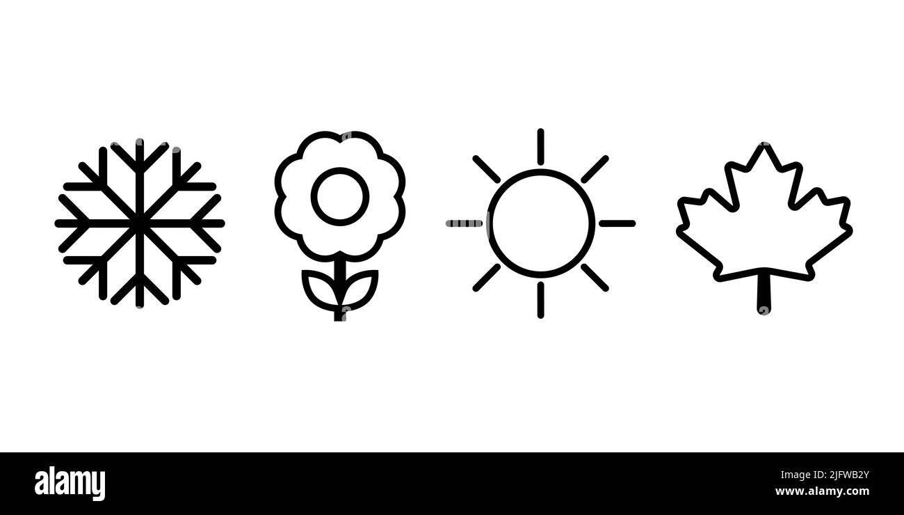 Icone stagione simbolo semplice design Illustrazione Vettoriale
