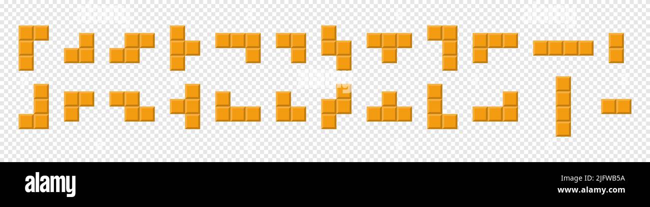 Set di simboli icona Tetris Illustrazione Vettoriale