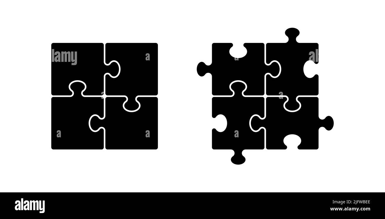 Puzzle icona Set semplice design Illustrazione Vettoriale