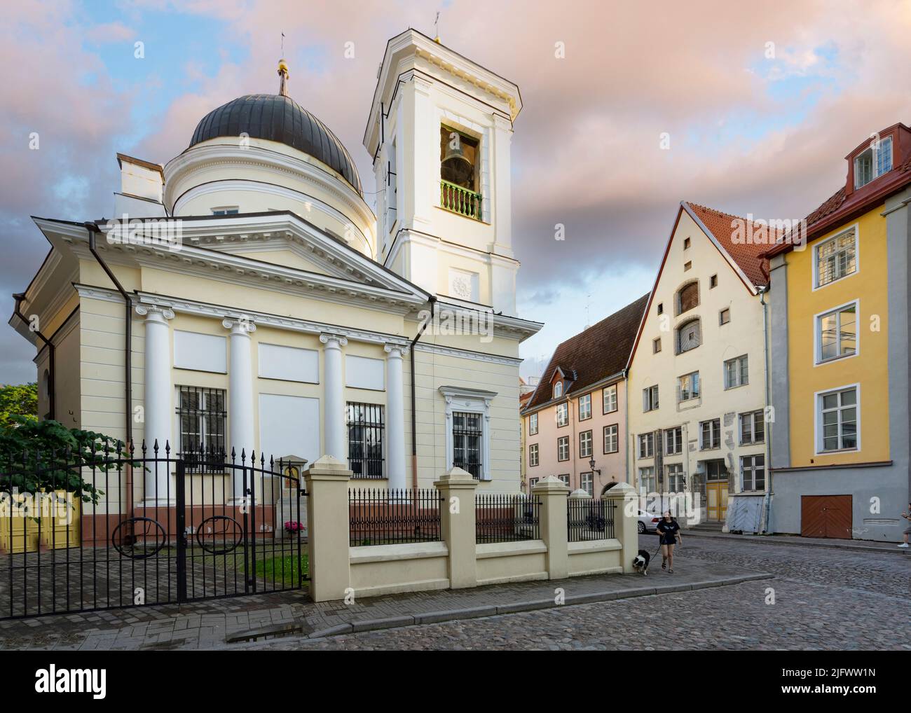 Tallinn, Estonia. Luglio 2022. Vista esterna della Chiesa di San Nicola nel centro della città Foto Stock
