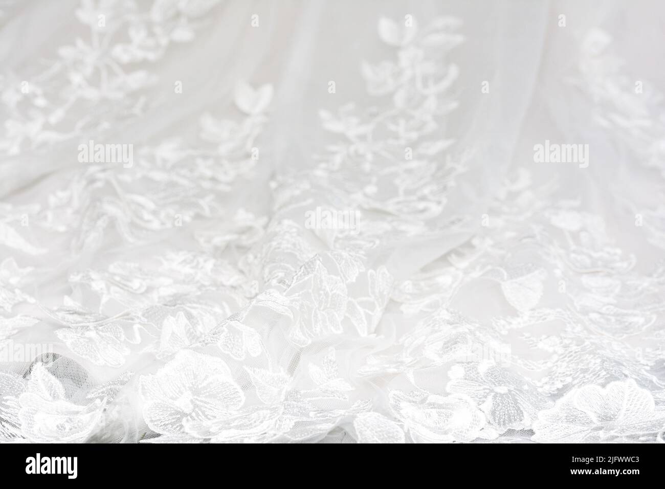 Abito da sposa bianco con treno, formato riempimento Foto Stock