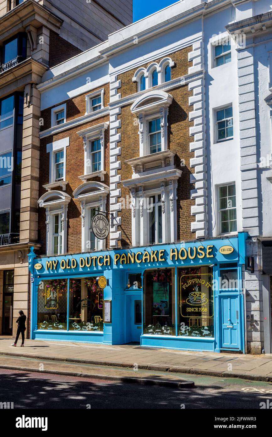 My Old Dutch Pancake House London - My Old Dutch Pancake Restaurant al 31-132 High Holborn Central London. Piccola catena fondata nel 1958. Foto Stock