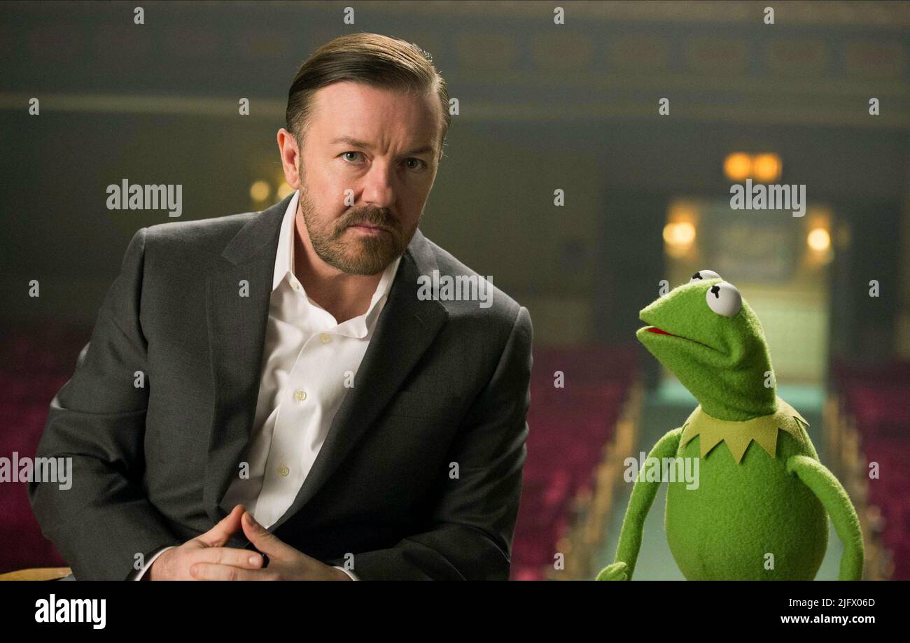 GERVAIS, KERMIT, MUPPETS PIÙ VOLUTO, 2014 Foto Stock