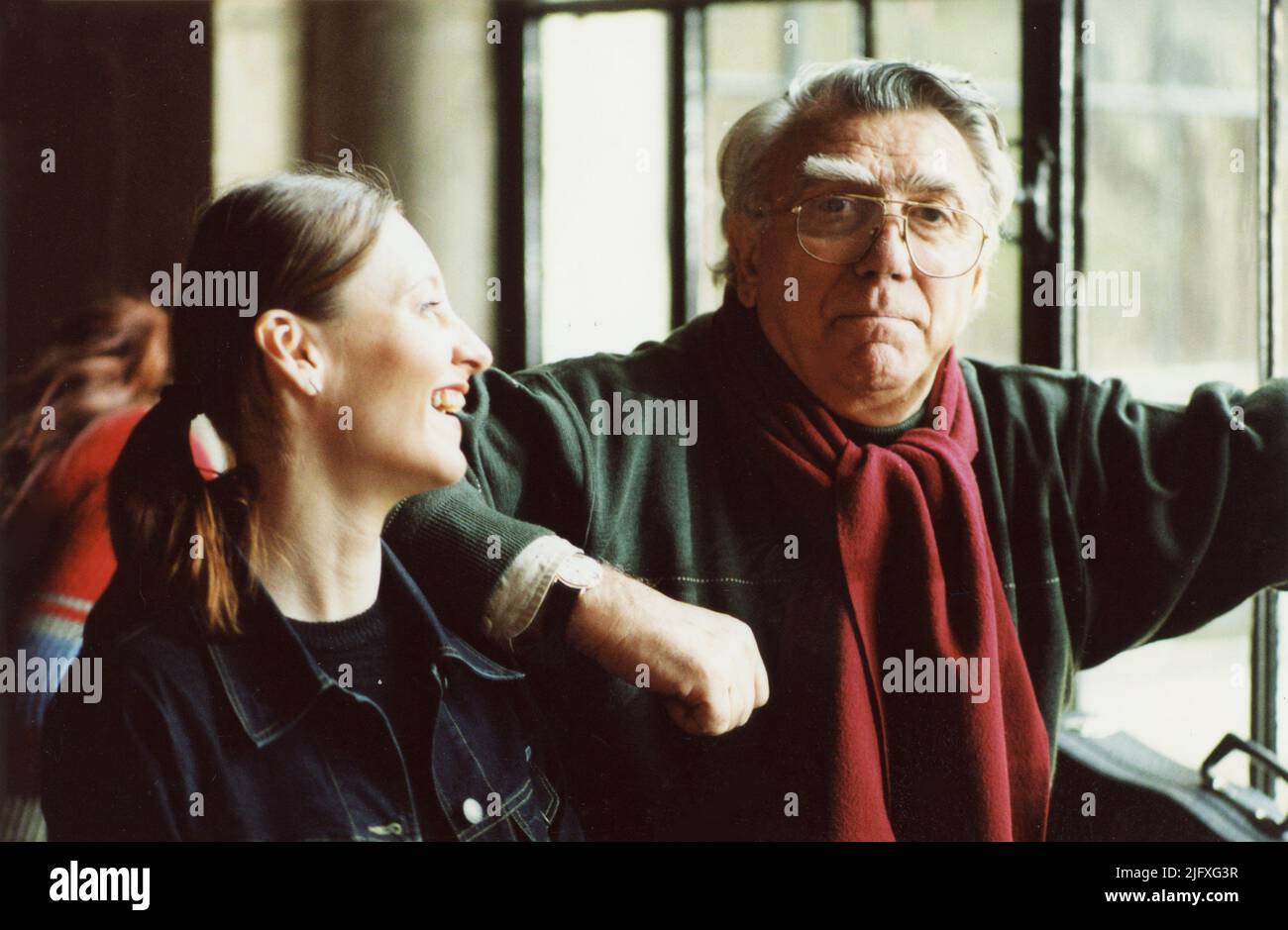 L'attrice rumena Adina Andrei & regista Dan Pita durante le riprese del film 'Second Hand', 2005 Foto Stock