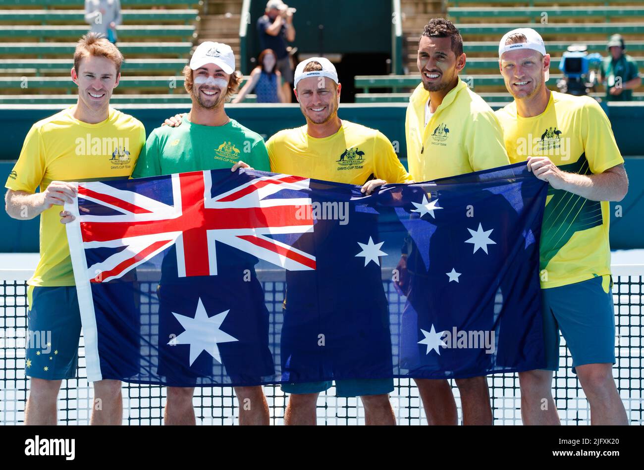 L'australiano raddoppia l'accoppiamento di Groth e dei pari vince il giorno 2 della Coppa Davis 1st Round contro la Repubblica Ceca Foto Stock