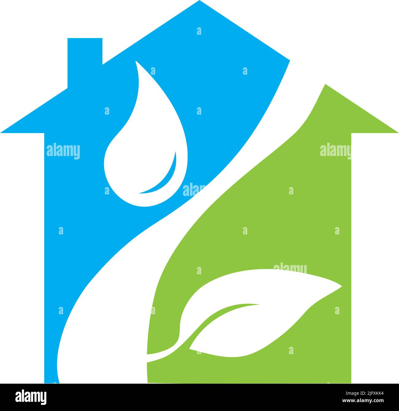 House Logo efficienza energetica promuovendo il verde e preservando il pianeta Illustrazione Vettoriale