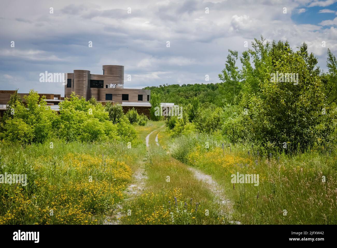 Con una superficie di 65.000 metri quadrati, questo palazzo vacante ha nomi diversi: Haileybury House, Peter Grant Mansion o semplicemente "la più grande Mansion del Canada". E wa Foto Stock
