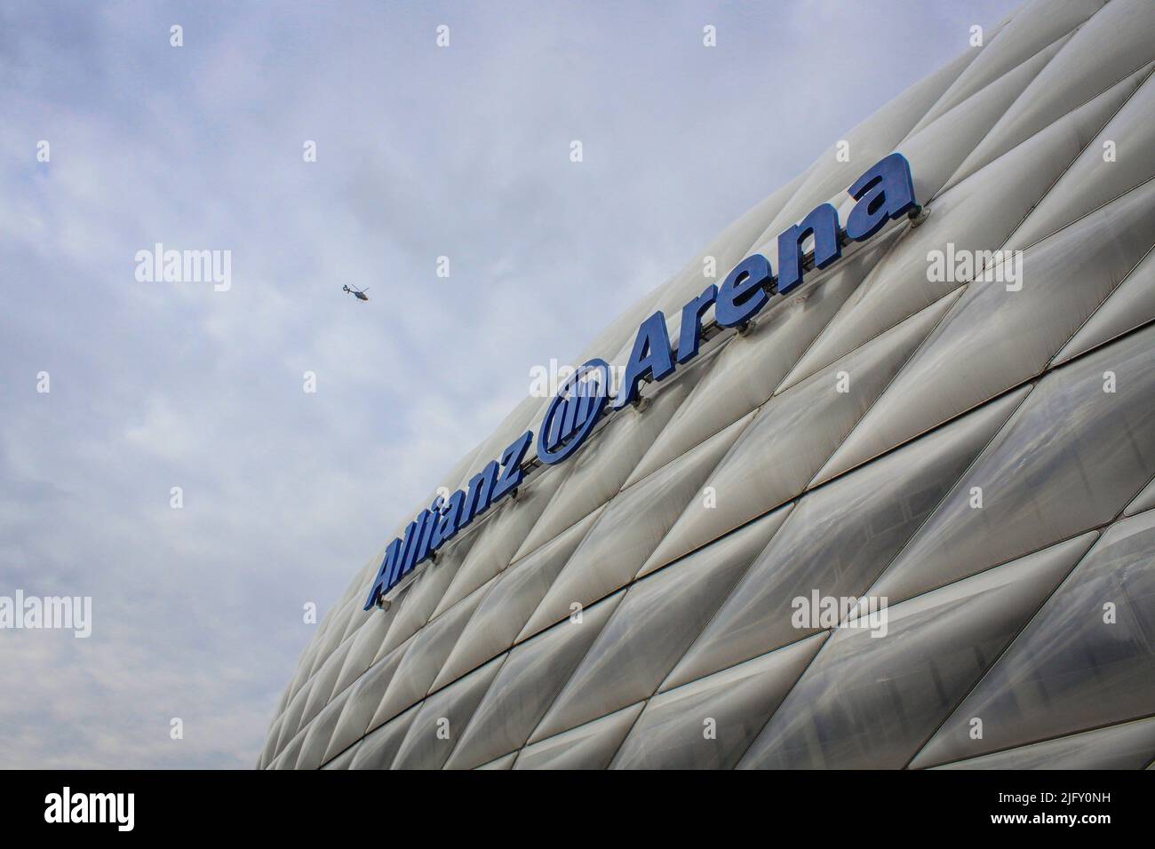Lunga esposizione all'Allianz Arena di Monaco Foto Stock
