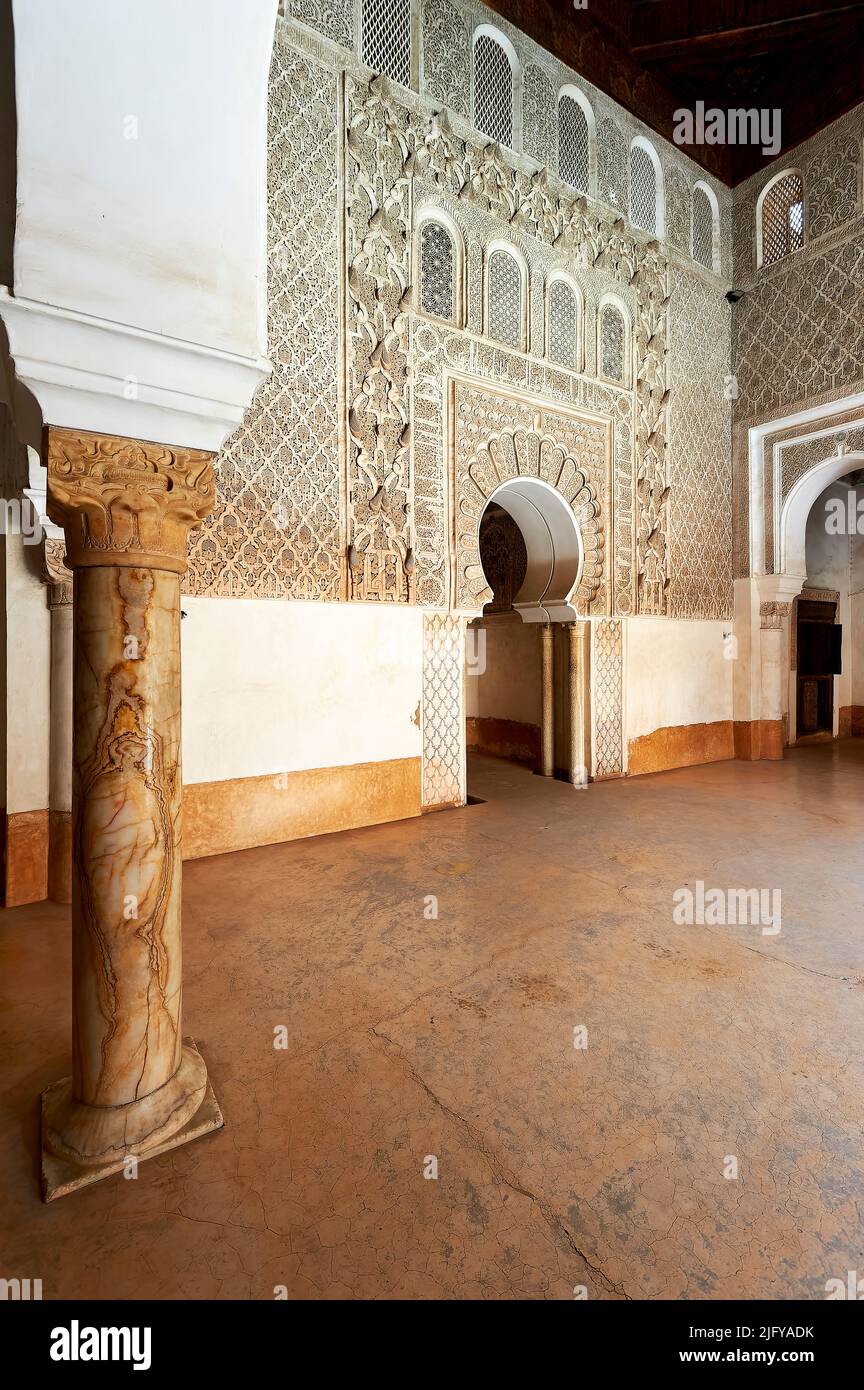 Marocco Marrakech. Madrasa ben Youssef Foto Stock