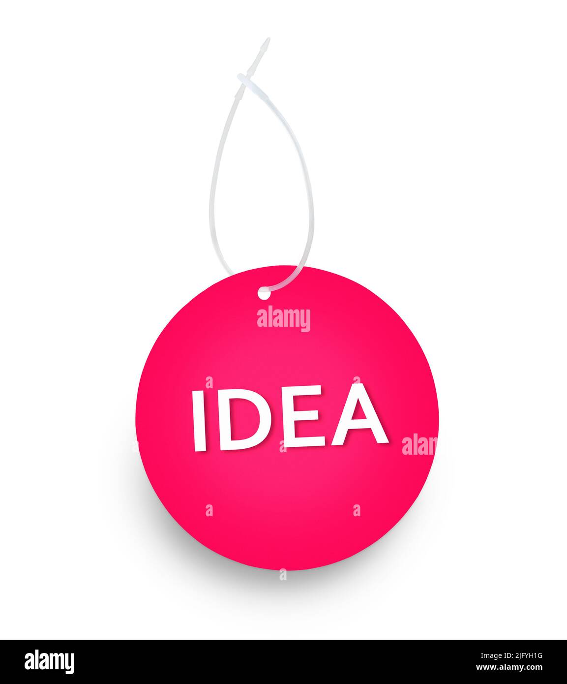 Simbolo di etichetta messaggio idea di colore rosso su sfondo bianco. Percorso di taglio su etichetta e nastro di fissaggio Foto Stock