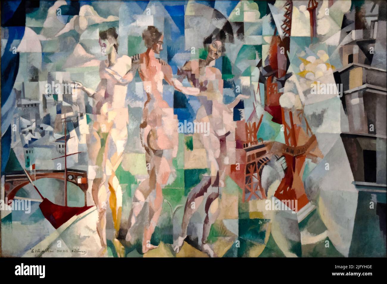 Robert Delaunay, la Ville de Paris, pittura astratta in olio su tela, 1912 Foto Stock