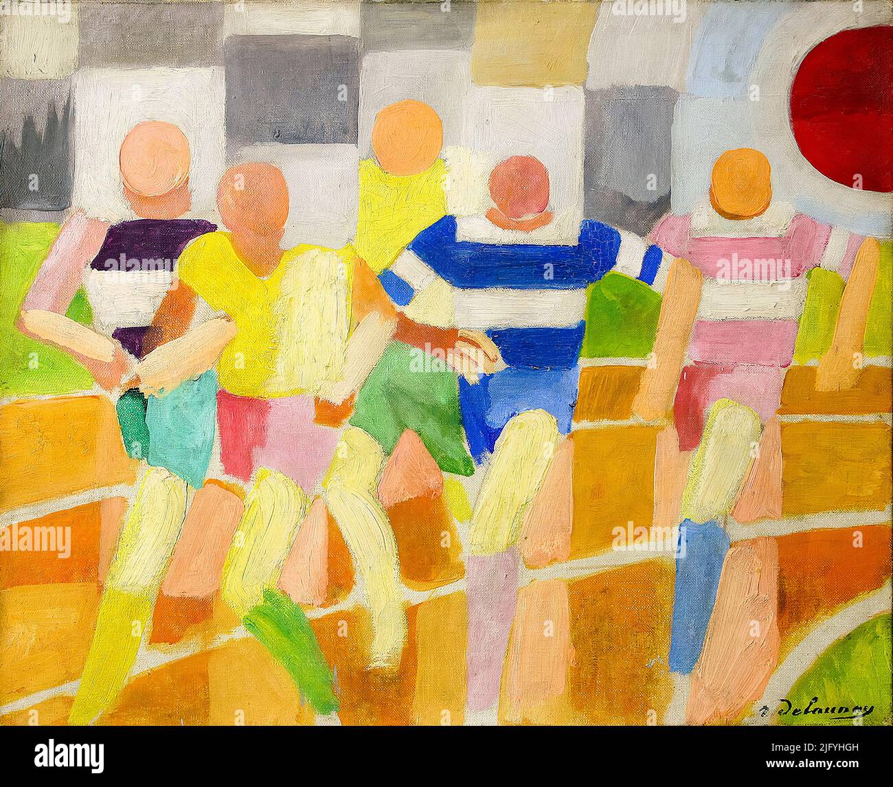 Robert Delaunay, corridori, pittura astratta in olio su tela, 1924 Foto Stock