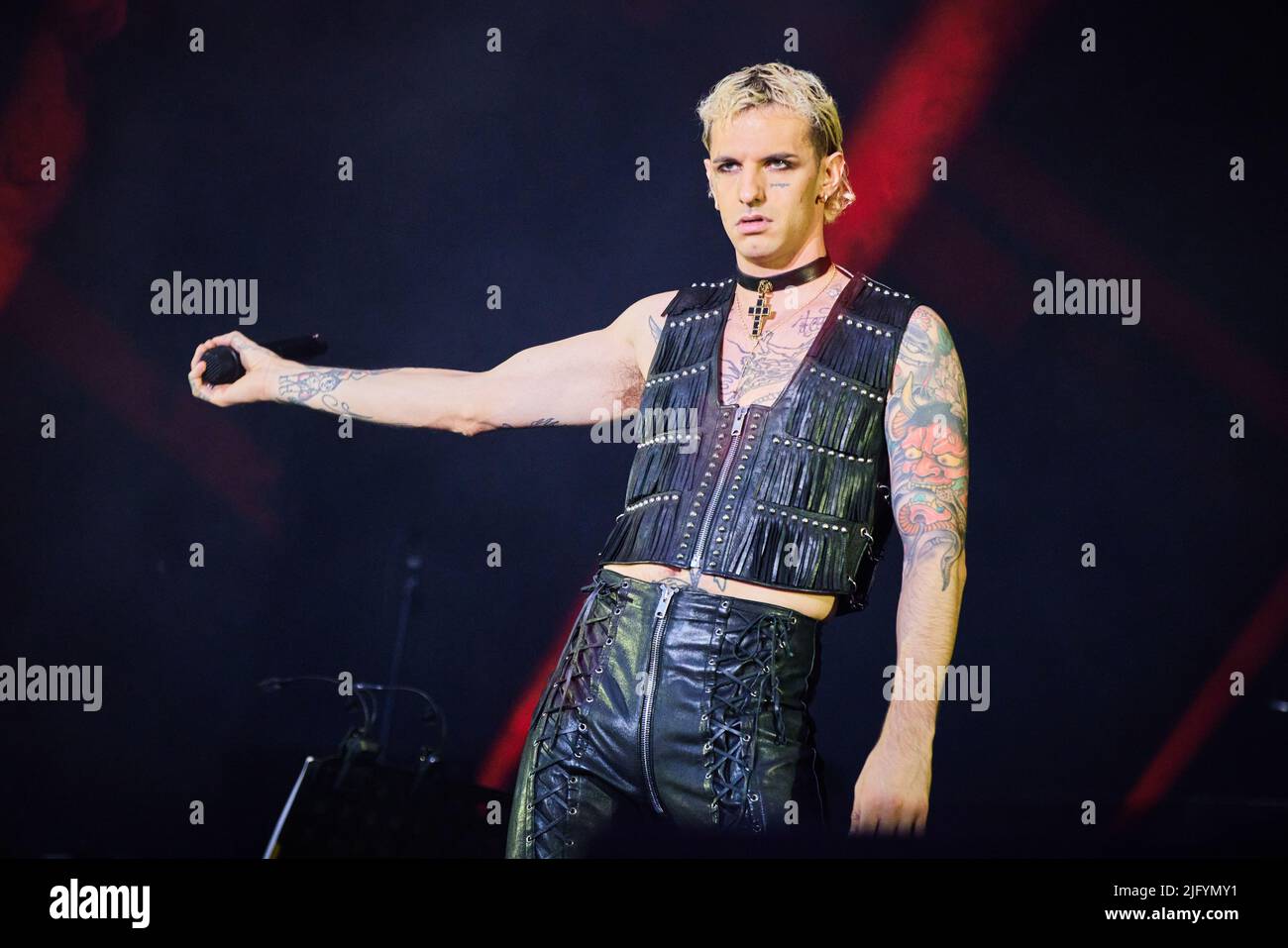 Achille Lauro in concerto all'Ippodromo di San Siro di Milano, foto di Marco Arici Foto Stock