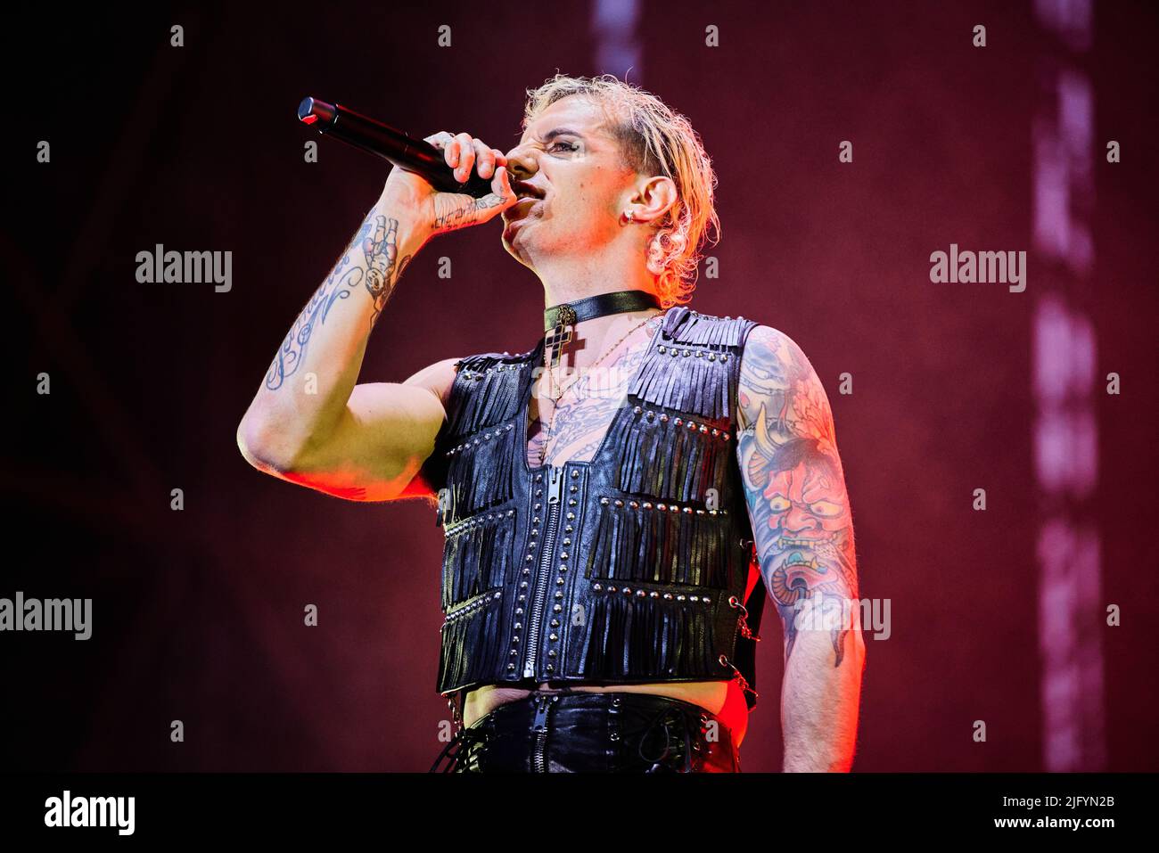 Achille Lauro in concerto all'Ippodromo di San Siro di Milano, foto di Marco Arici Foto Stock