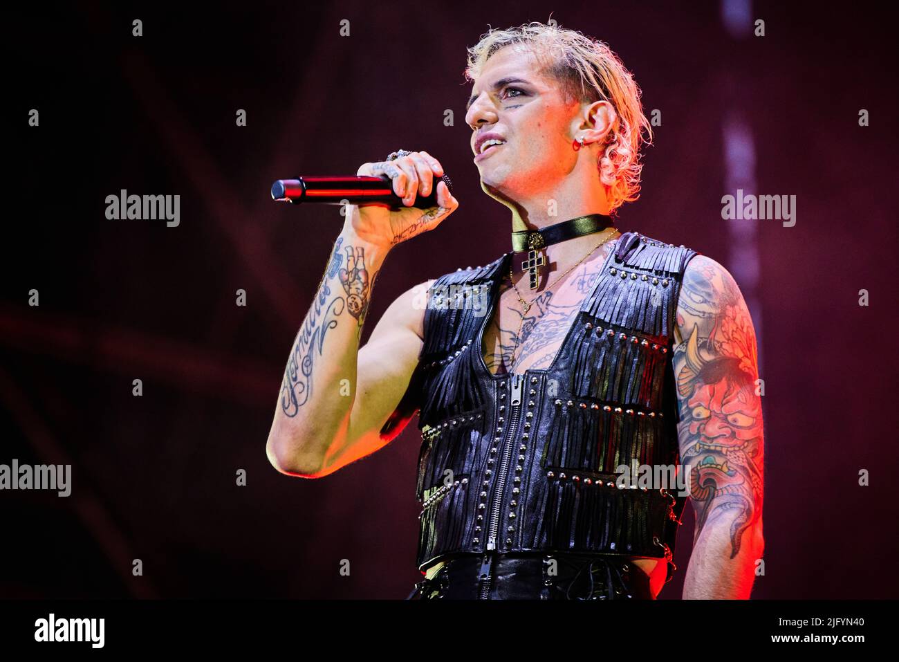 Achille Lauro in concerto all'Ippodromo di San Siro di Milano, foto di Marco Arici Foto Stock