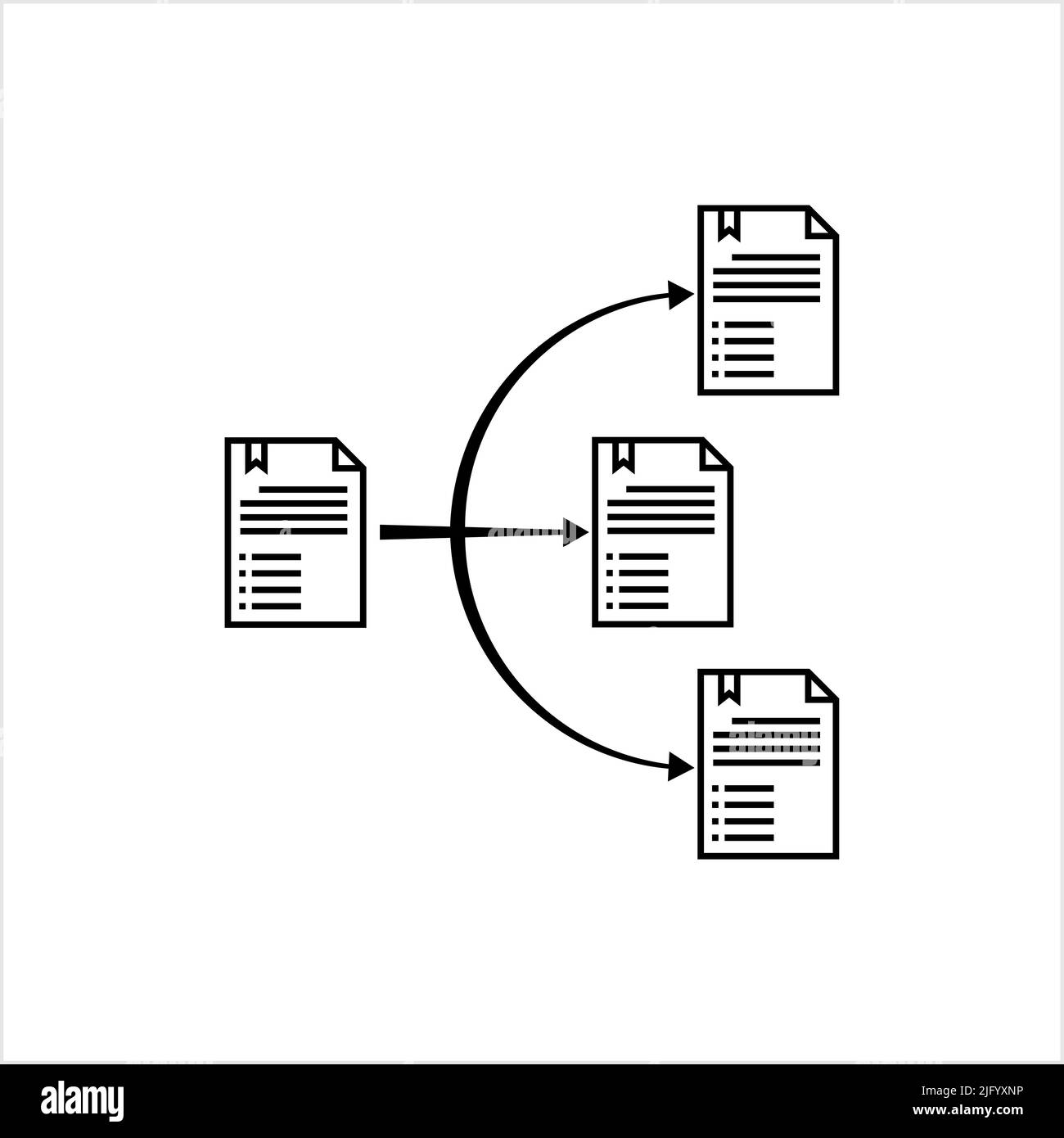Icona Copia multipla, duplicazione multipla delle informazioni, illustrazione Copia grafica vettoriale replicata Illustrazione Vettoriale