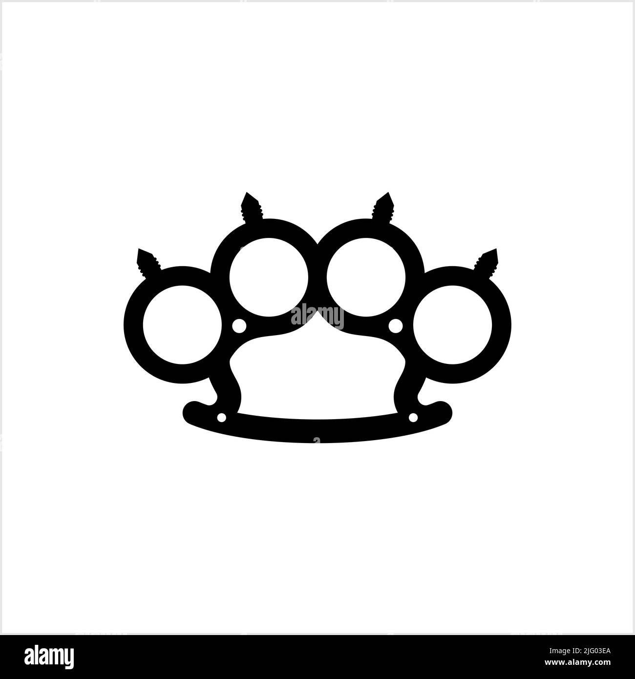 Ottone Knuckles icona, Fist arma icona Vector Art Illustrazione Illustrazione Vettoriale