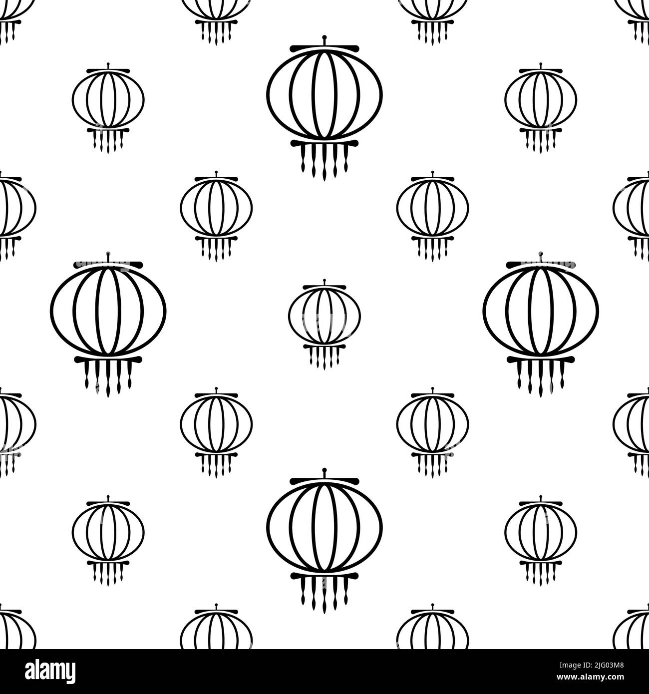 Icona Lanterna Cinese modello senza giunture, tamburo artigianale tradizionale della carta, Lanterna del cielo, illustrazione vettoriale della Lanterna della carta Illustrazione Vettoriale