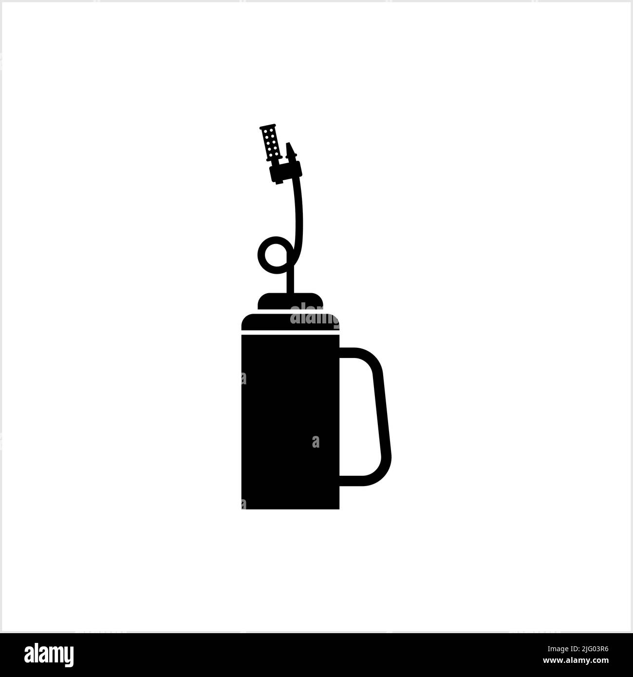 Flowing Torch icona, Wildfire accensione intenzionale fuoco di prevenzione fiamme Canister Vector Art Illustrazione Illustrazione Vettoriale