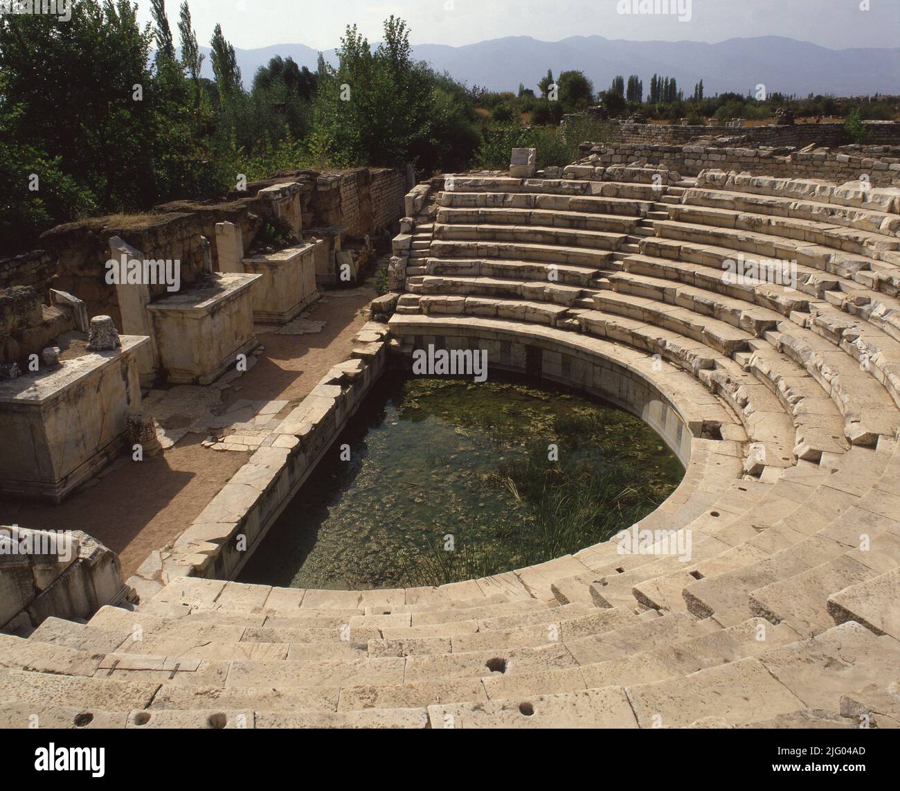 Teatro Greco antico, Afrodisia, Turchia Sud-Ovest Foto Stock