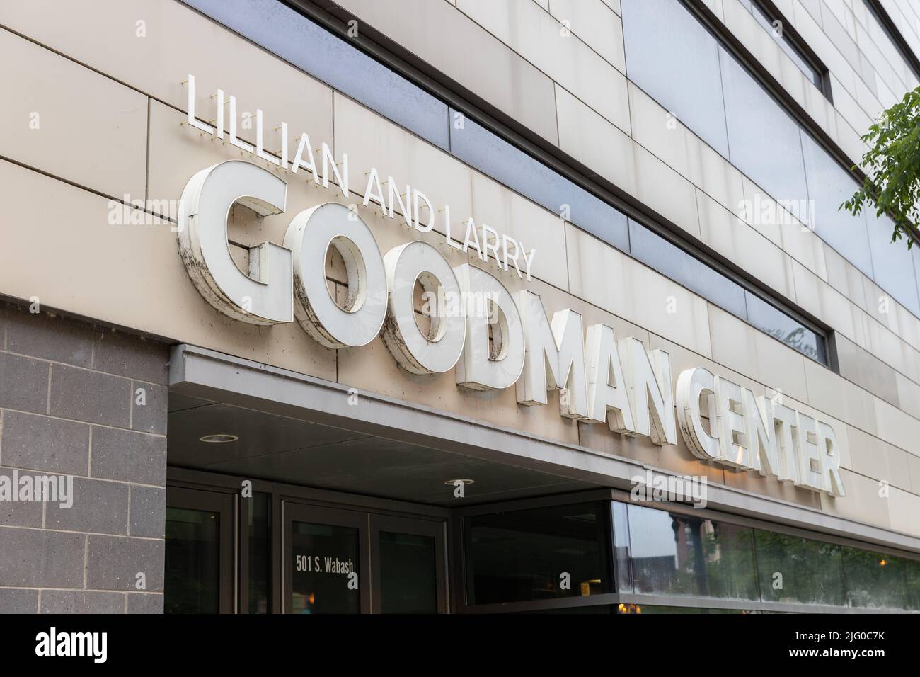 Il Lillian and Larry Goodman Center, parte della Roosevelt University, è il primo centro atletico universitario autonomo nel circuito di Chicago. Foto Stock