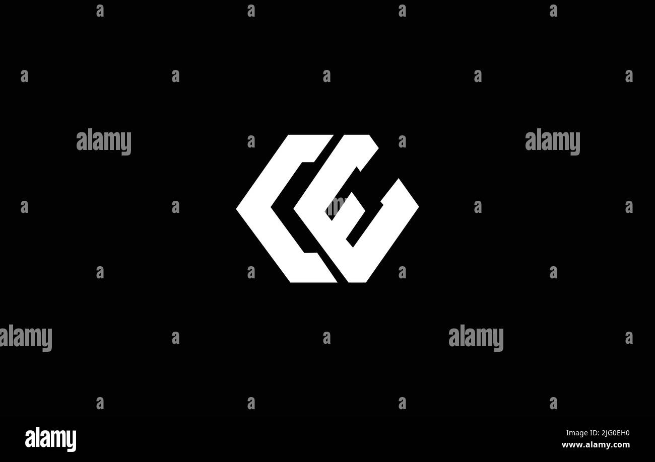 Una sigla 'CE' bianca per un logo aziendale esagonale su sfondo scuro Illustrazione Vettoriale
