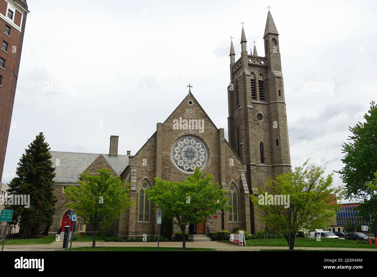 Chiesa episcopale di St. Peters, Cascate del Niagara, les Chutes du Niagara, Canada, Stati Uniti, Ontario, stato di New York, Nord America, Niagara-vízesés Foto Stock