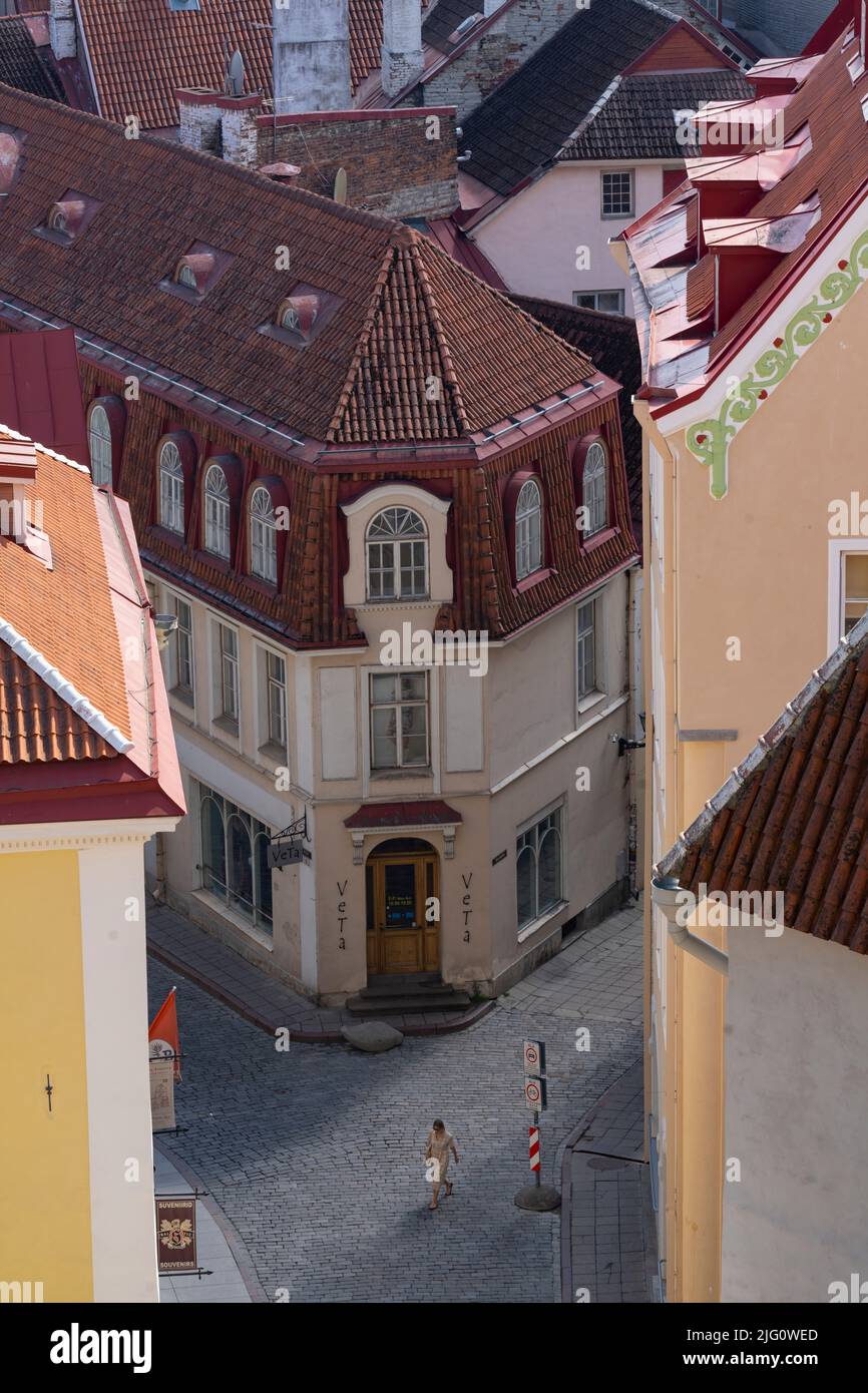 Tallinn, Estonia. Luglio 2022. Vista della città dalla piattaforma di osservazione Kohtuotsa Foto Stock