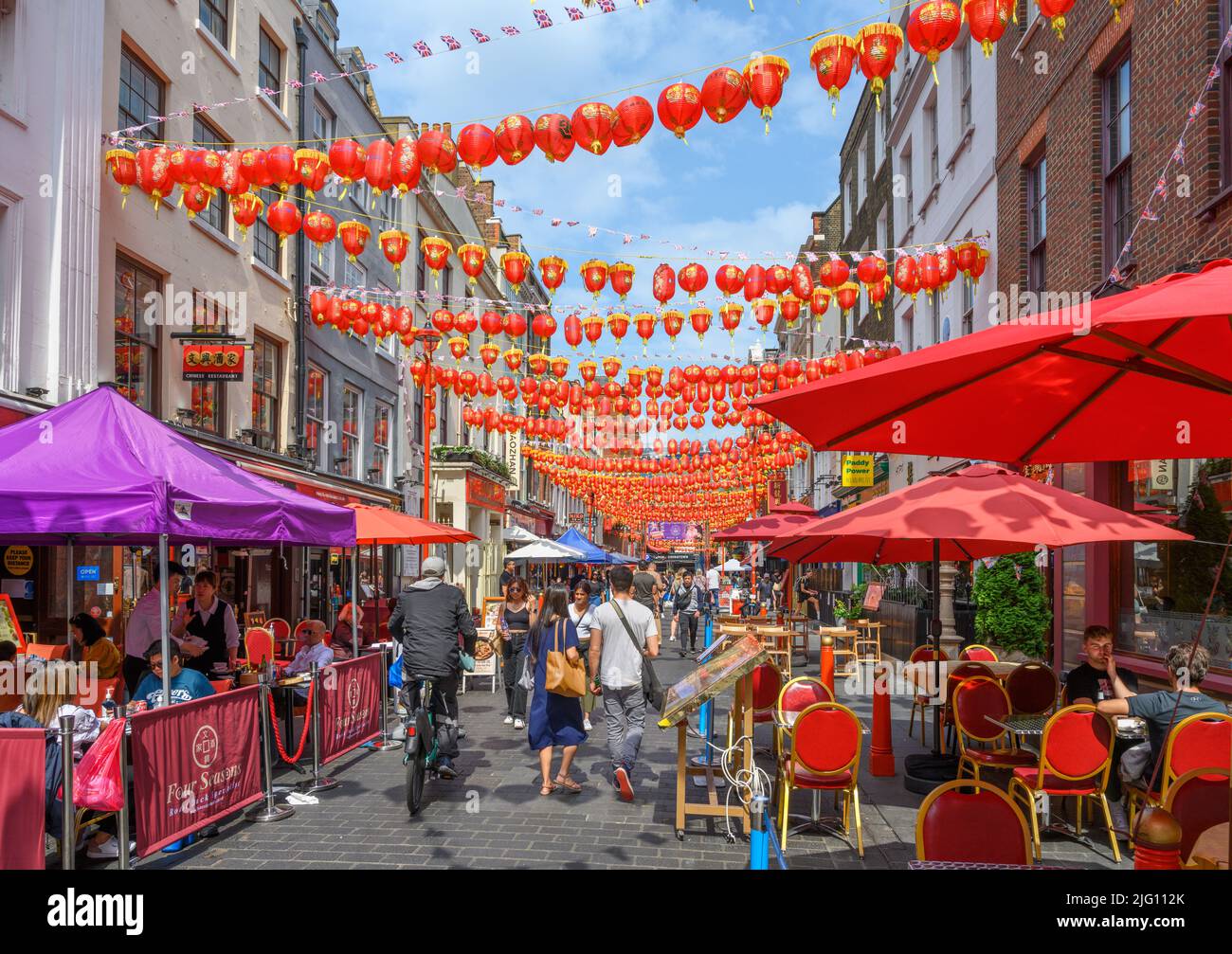 Gerrard Street, Chinatown, Soho, Londra, Inghilterra, REGNO UNITO Foto Stock