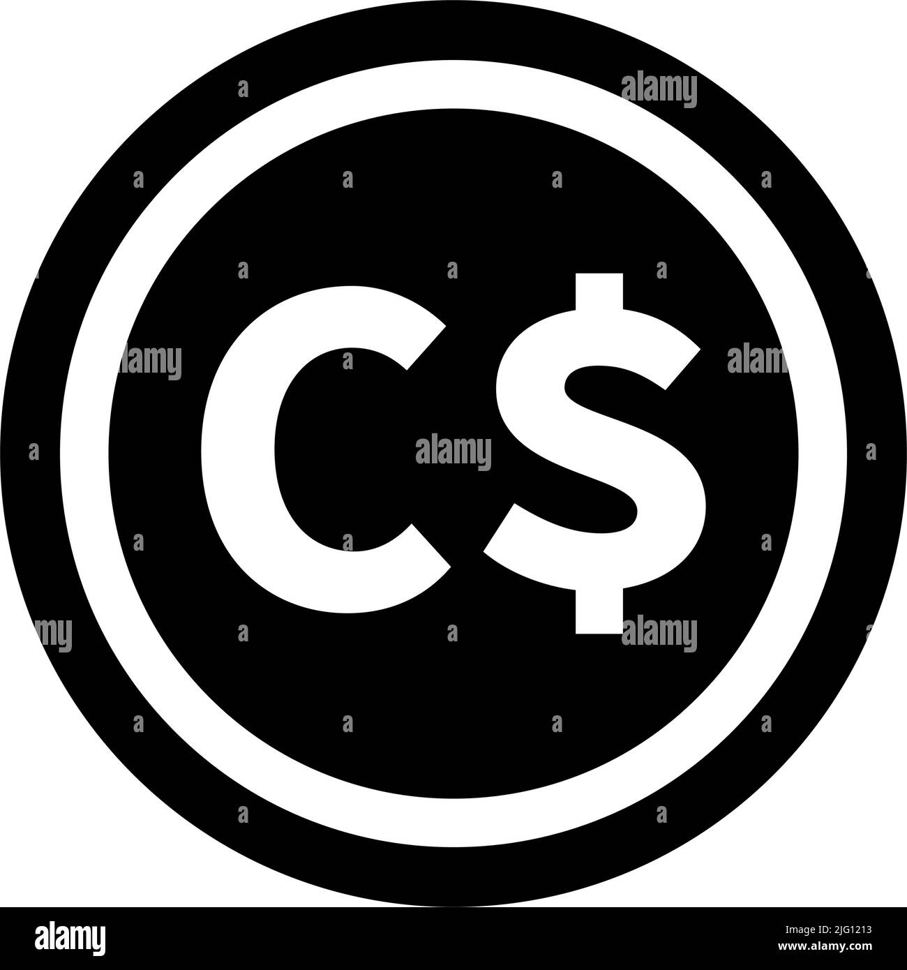 Icona silhouette del dollaro canadese. Valuta canadese. Vettore modificabile. Illustrazione Vettoriale