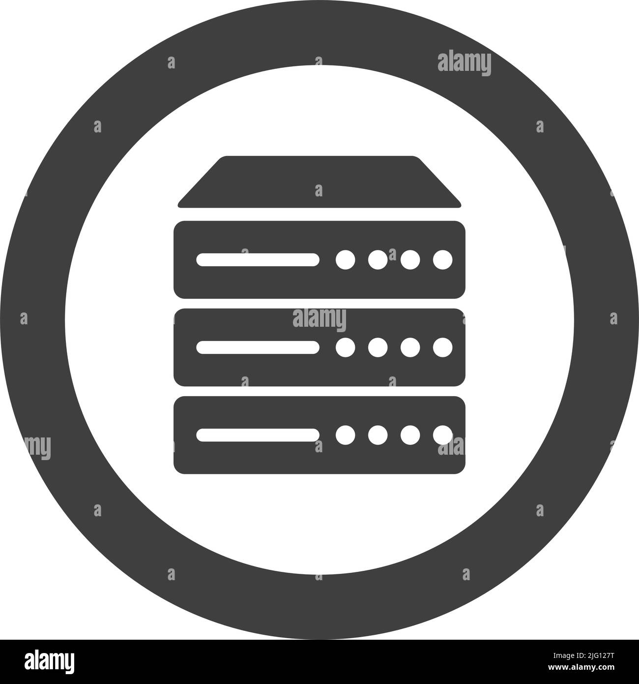 Pulsante Server. Memorizzazione dei dati. Vettore modificabile. Illustrazione Vettoriale