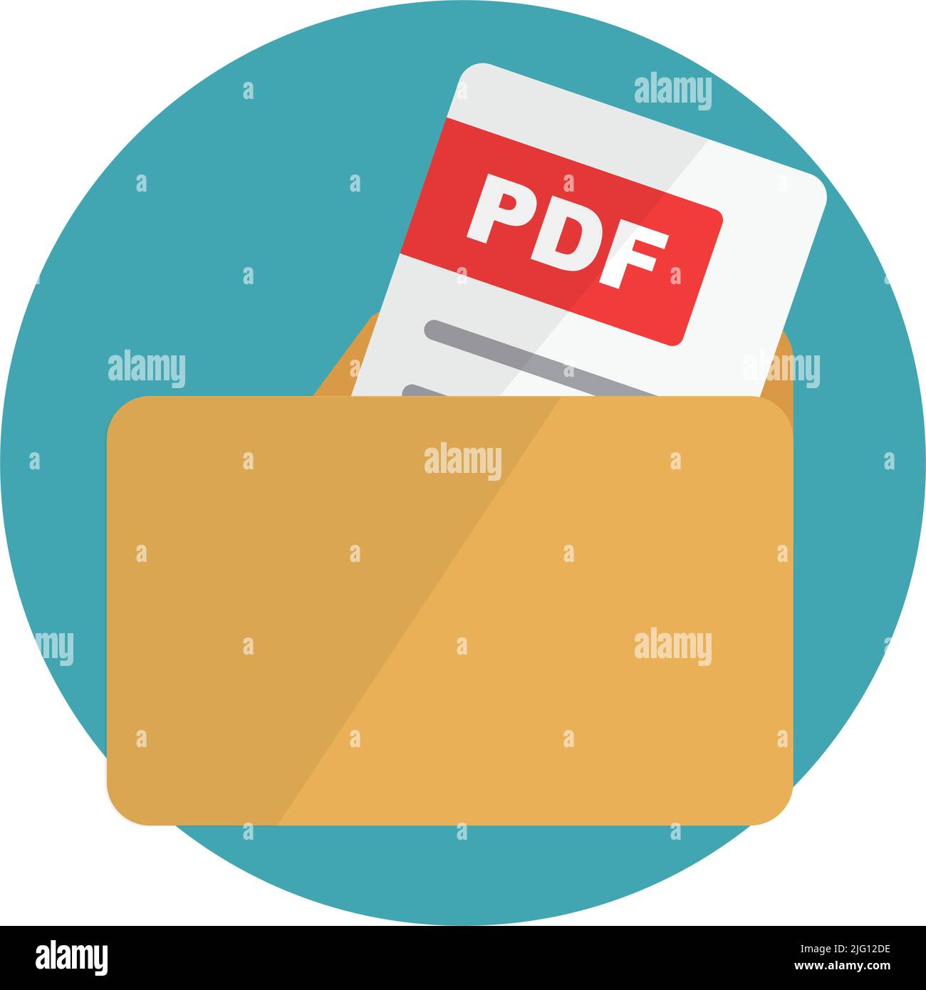 Icone moderne di file PDF e cartelle. Vettori modificabili. Illustrazione Vettoriale