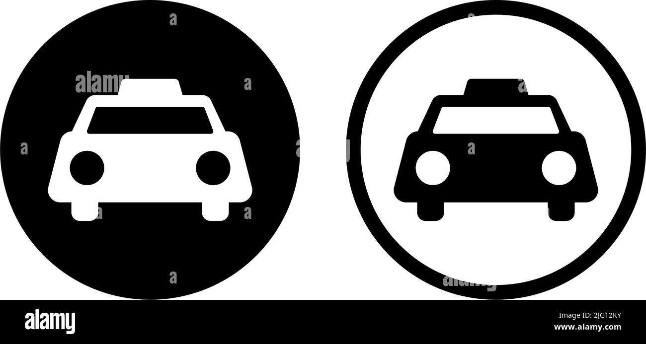 Set di icone cabina. Set di segnali taxi. Vettore modificabile. Illustrazione Vettoriale