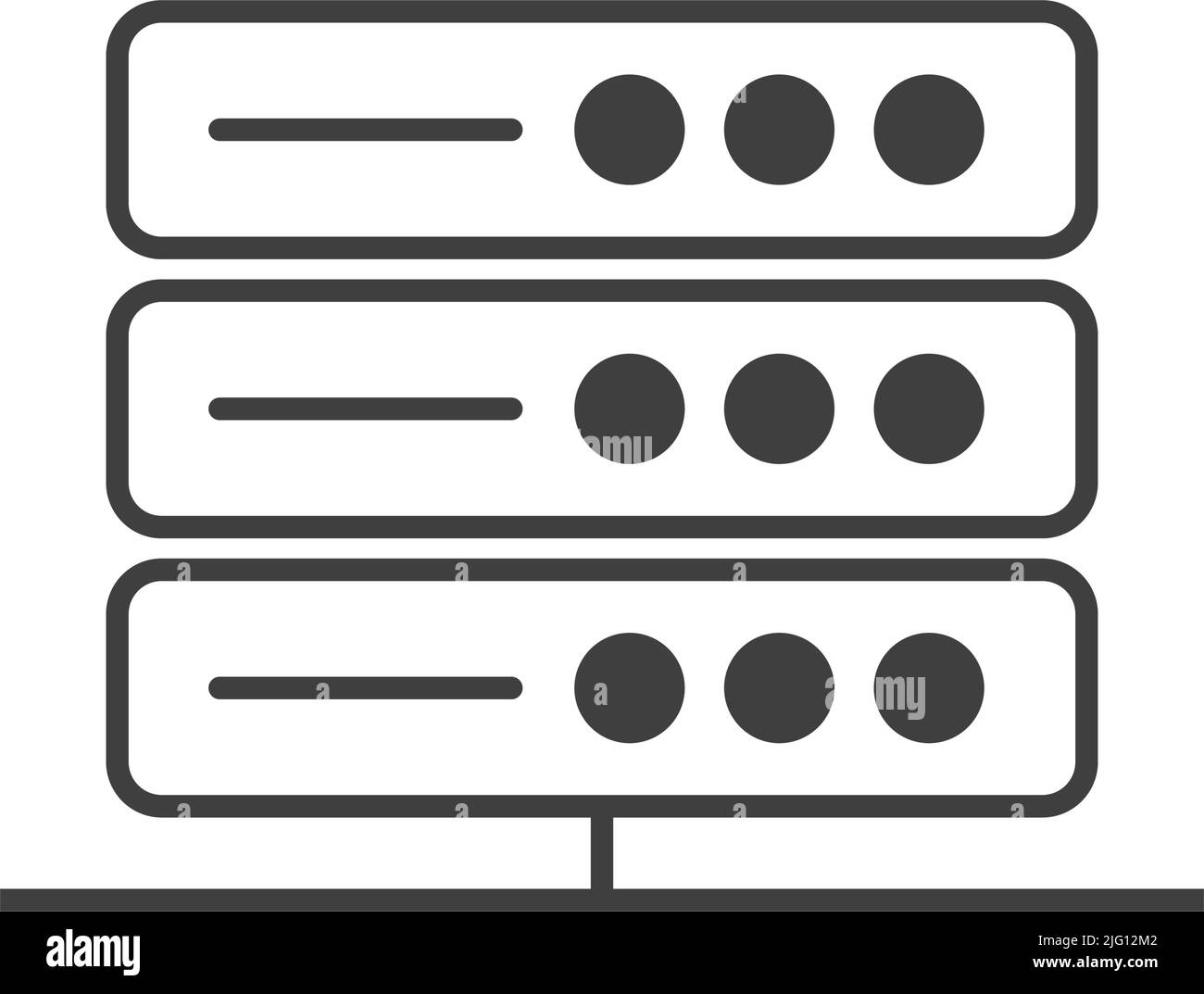 Simbolo del server di hosting Web. Macchina di memorizzazione dati. Vettore modificabile. Illustrazione Vettoriale