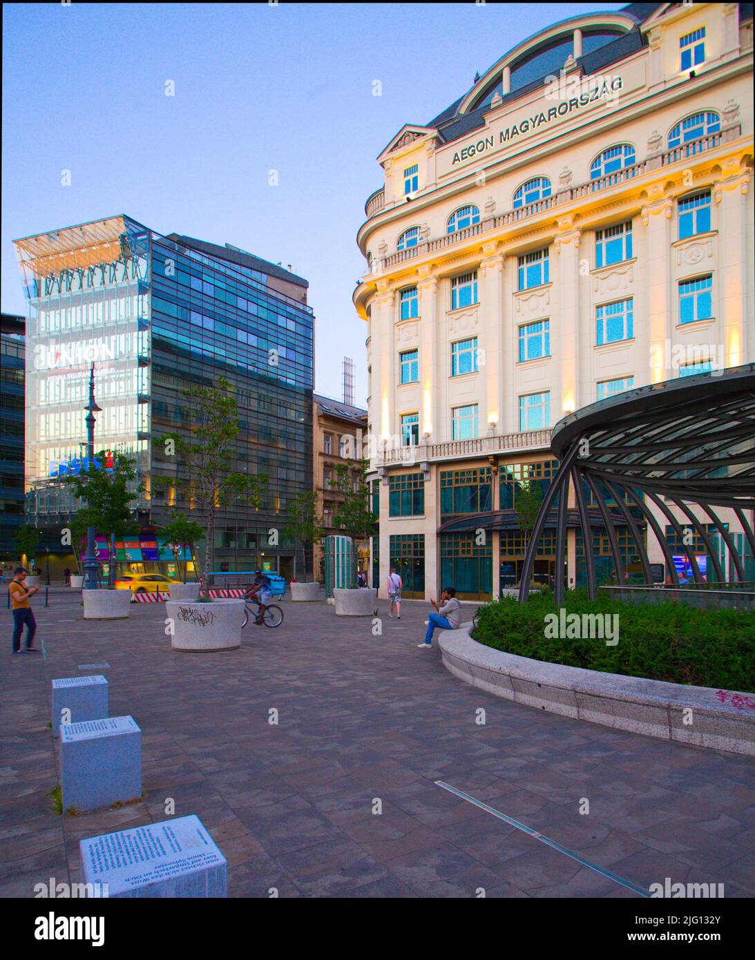 Ungheria, Budapest, Piazza Kalvin, scena stradale, architettura, Foto Stock