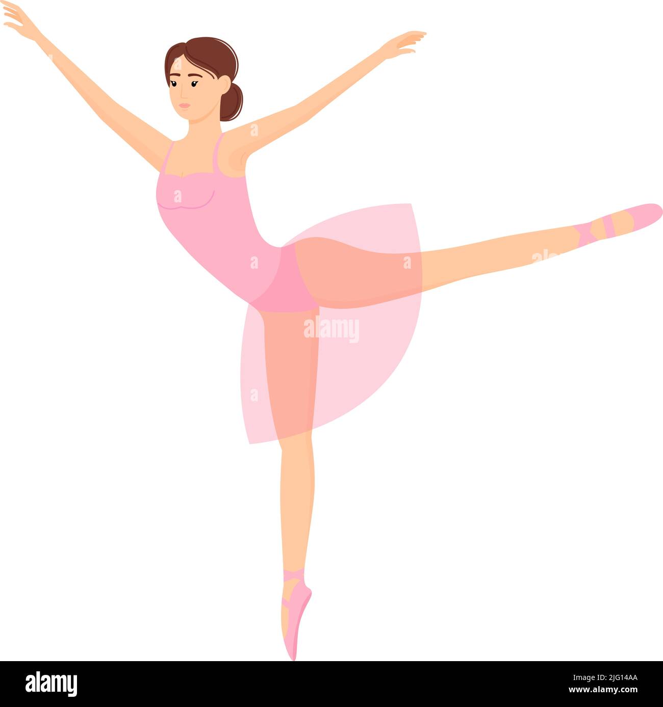 Ballerino. Bella ballerina danzante graziosa, illustrazione vettoriale Illustrazione Vettoriale