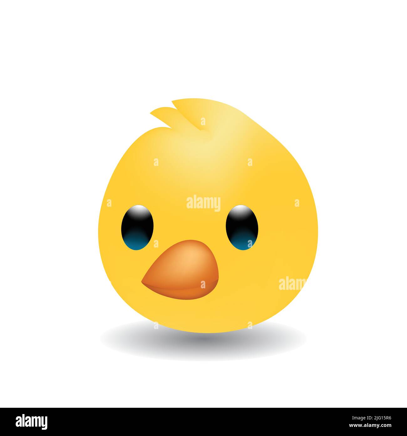 Divertente giallo neonato pollo carino emoji personaggio vettore Illustrazione. Illustrazione Vettoriale