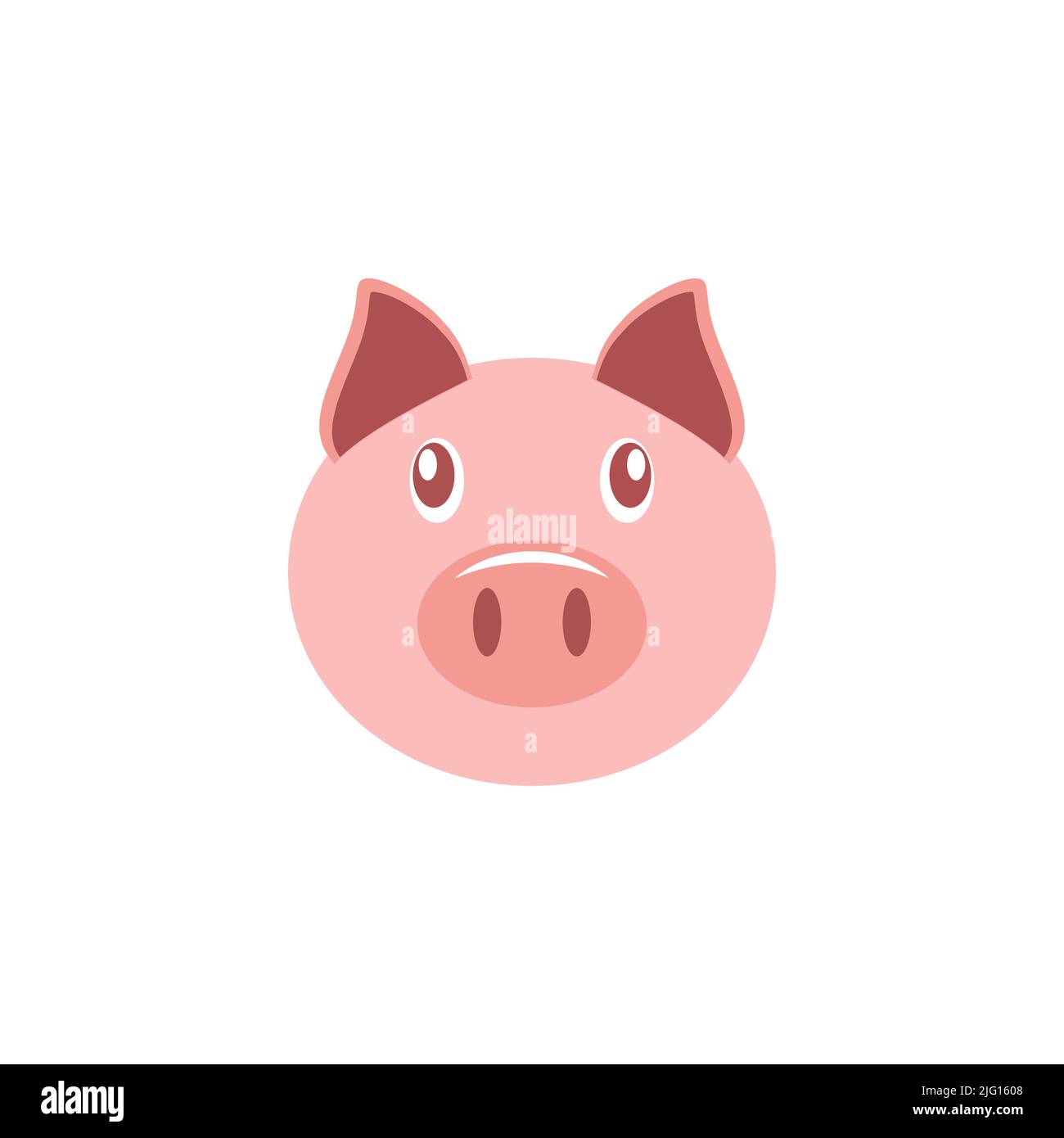 Cartoon maiale faccia isolato su sfondo bianco. Illustrazione vettoriale Illustrazione Vettoriale