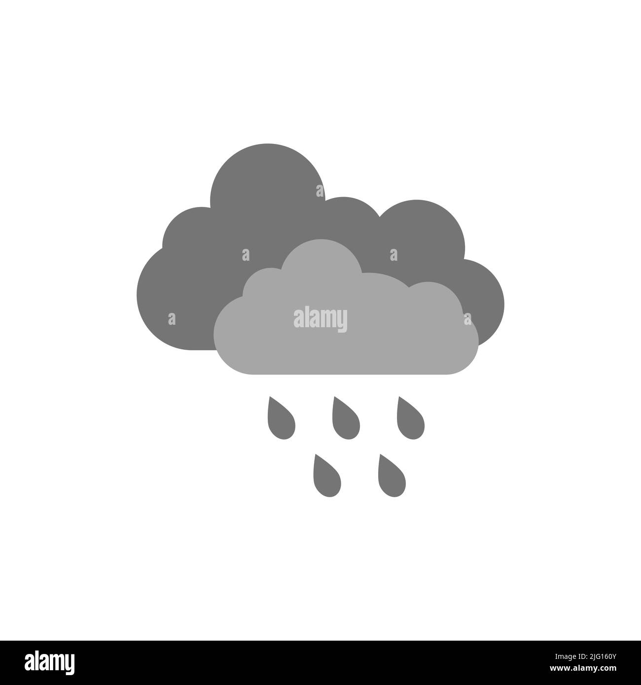 Simbolo pioggia. Icona vettore temporale isolata su sfondo bianco Illustrazione Vettoriale