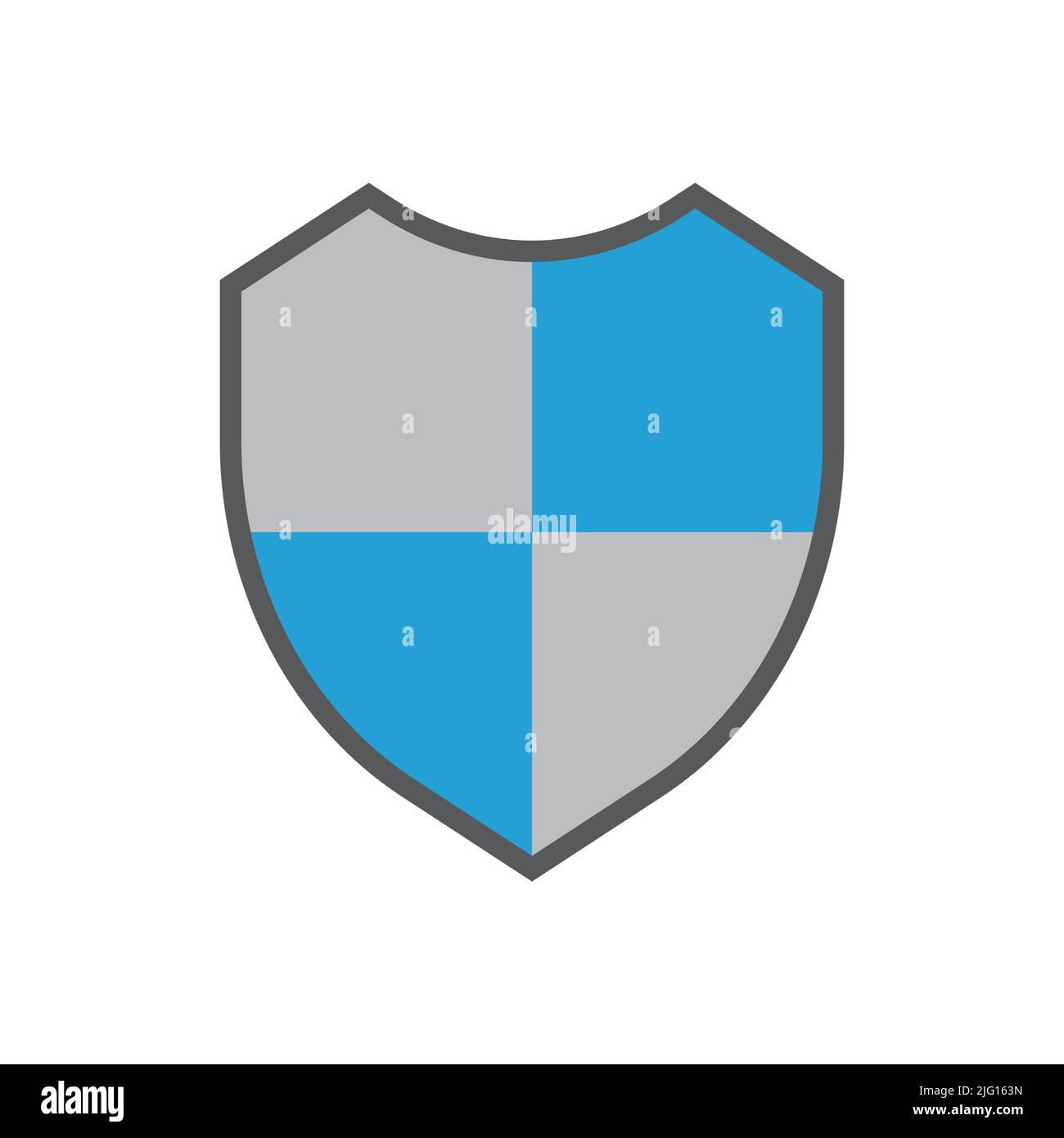 Icona vettore scudo. Icona in acciaio con badge di sicurezza. Protezione in acciaio protetta Illustrazione Vettoriale