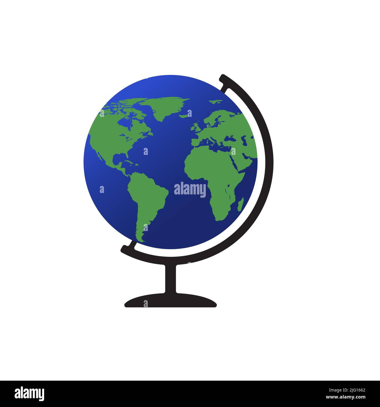 Icona del globo vettoriale isolata su sfondo bianco Illustrazione Vettoriale