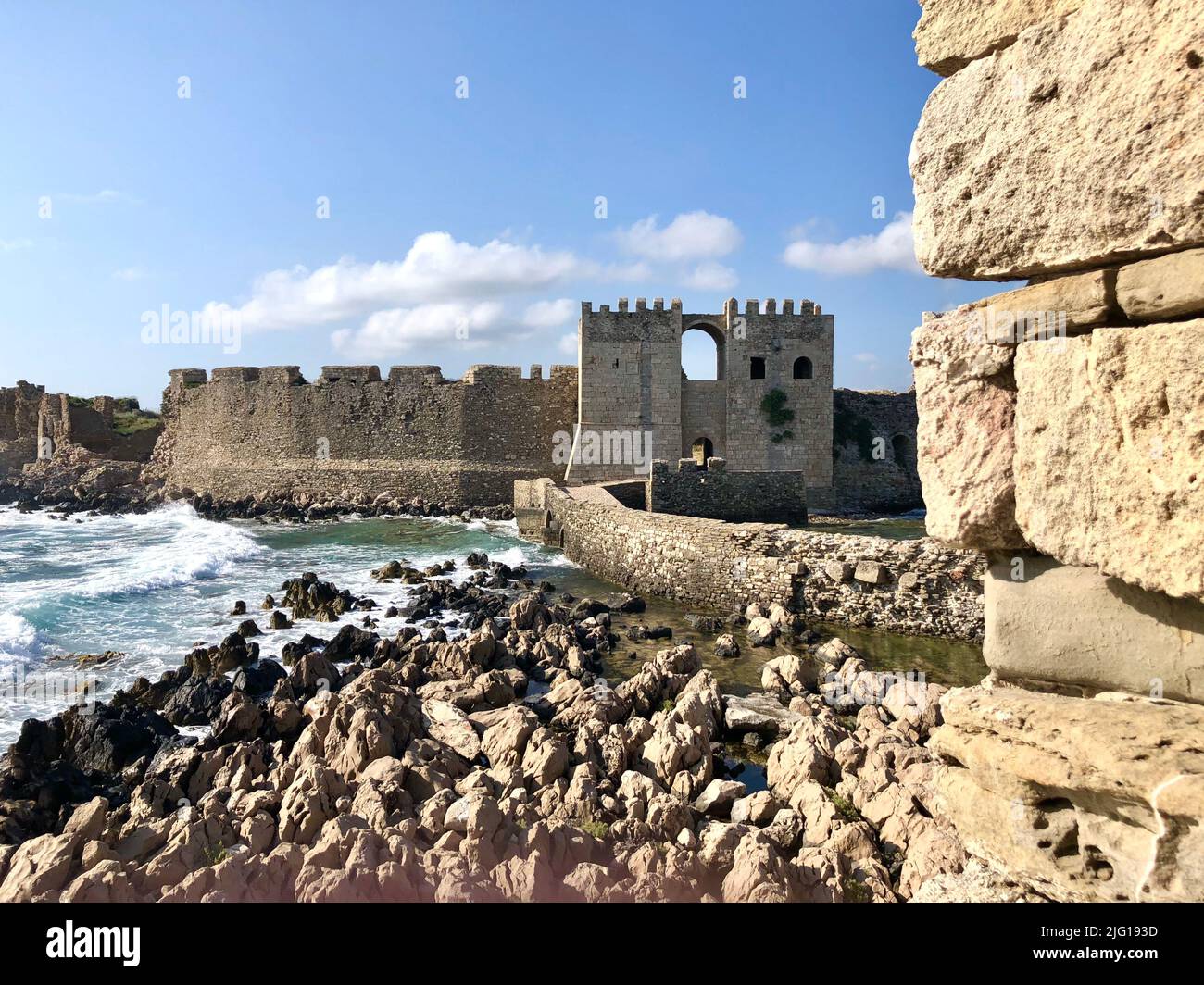 Castello di Methoni in Messenia, Peloponneso, Grecia. Methoni, Peloponneso, 11 giugno 2019 Foto Stock