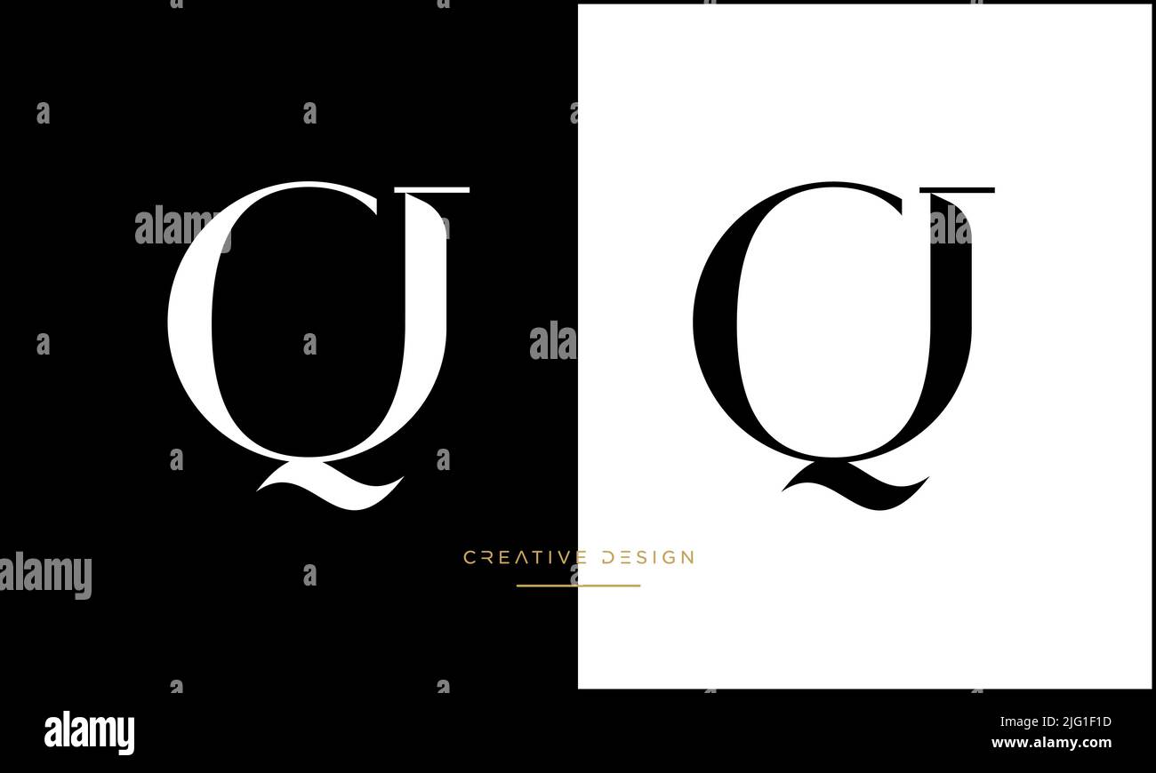 QI, IQ, i o Q Alphabet Letters astratto icona Logo Illustrazione Vettoriale