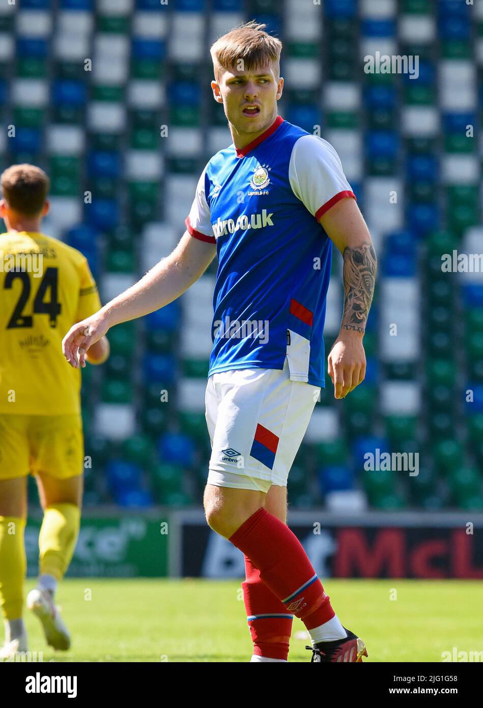 Chris McKee - Linfield Vs Newtown AFC, sabato 25th giugno 2022, Windsor Park, Belfast Foto Stock