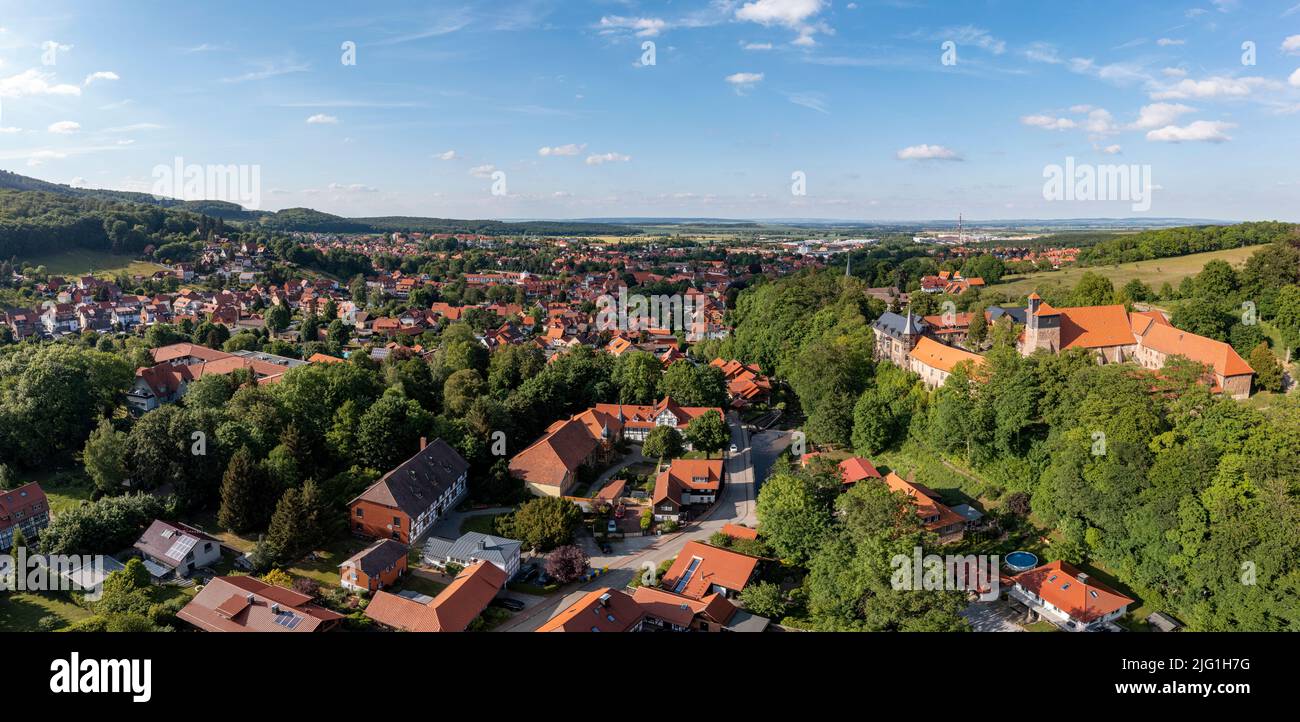 Stadt Ilsenburg Luftbildaufnahme Kloster Ilsenburg Foto Stock