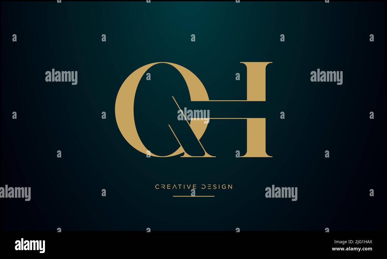 Lettere alfabetiche QH, HQ, Q o H icona astratta logo Monogramma Illustrazione Vettoriale